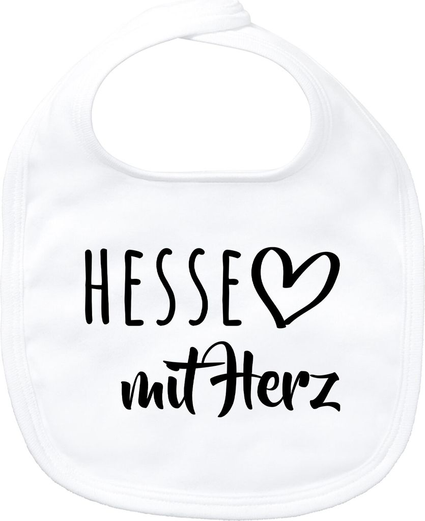 Huuraa Baby Lätzchen Hesse mit Herz White Klettverschluss Baumwolle Latz Geschenkidee