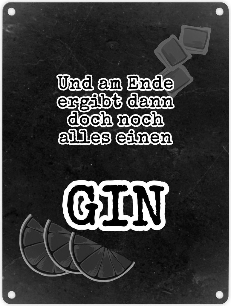 Metallschild in 15x20 cm mit Spruch Und am Ende ergibt dann doch noch alles