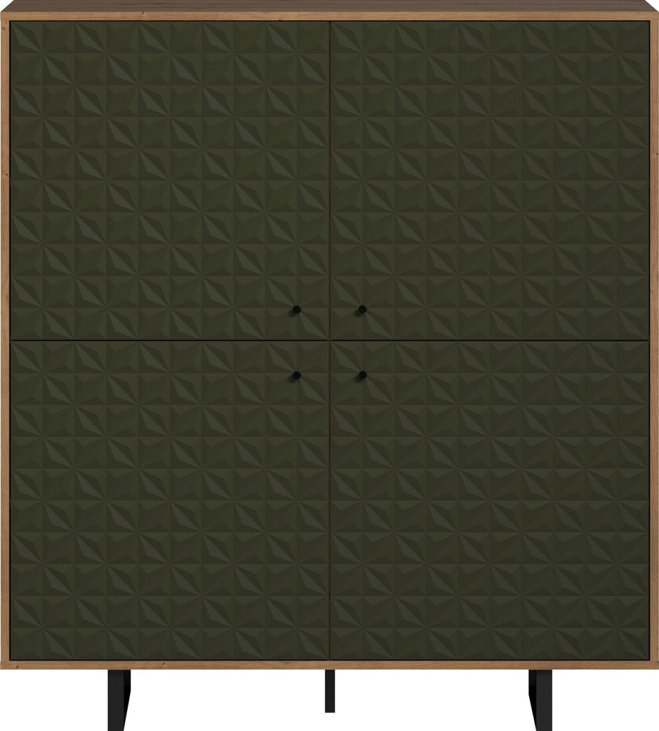 trendteam Sentra highboard ciemnozielony/dąb, Zdjęcie produktu 