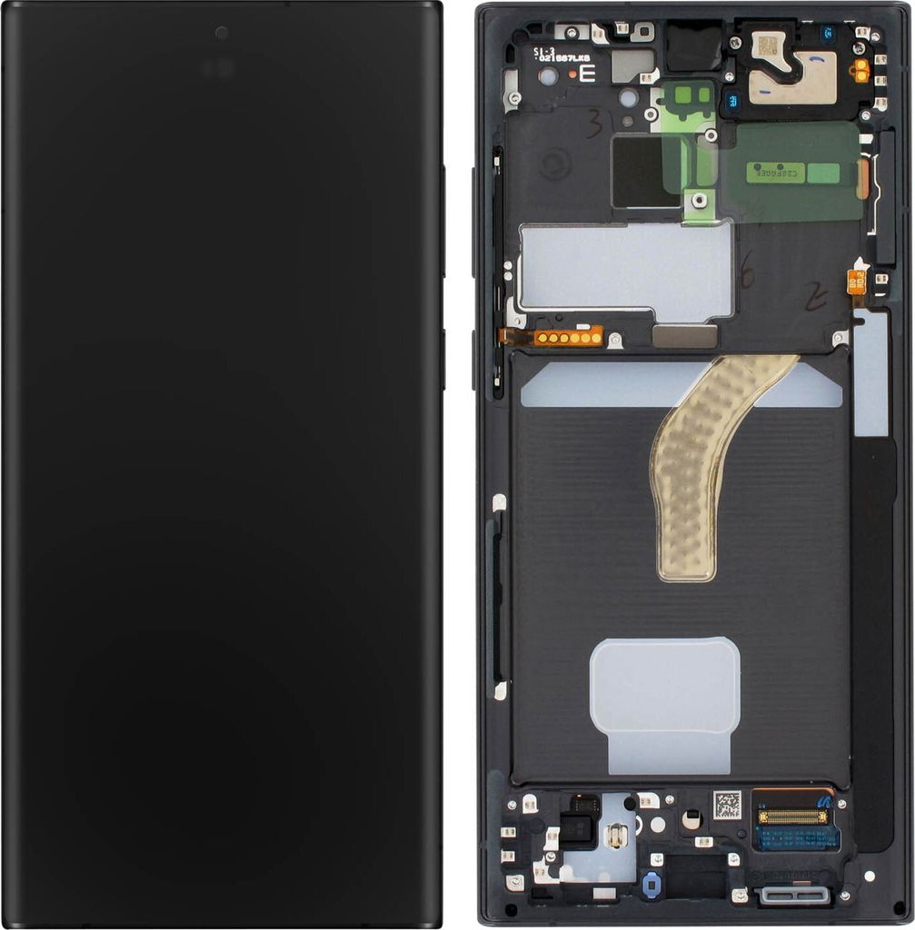 Samsung, LCD Bildschirm Original Touchscreen – Phantom Black für Samsung Galaxy S22 Ultra, Schwarz
