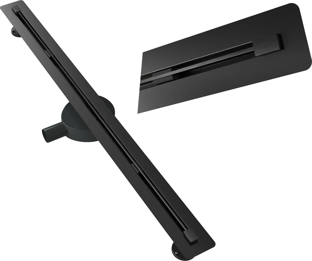 Canalina Doccia Sotto Piastrelle 100 cm Luno Nero | Design Minimalista