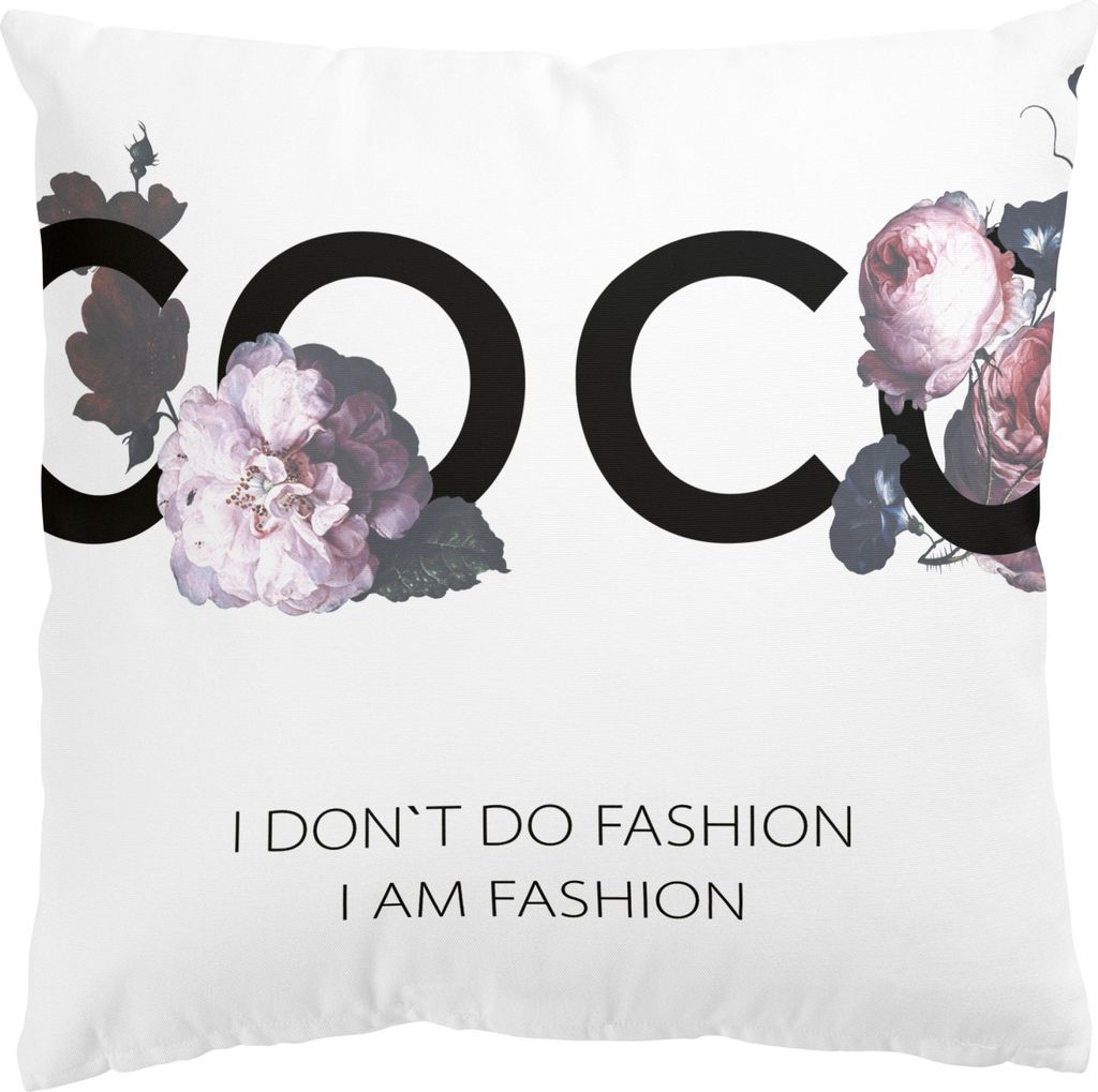Dekokissen Blumen drinnen / Indoor Zierkissen Canvas waschbar Design weiss Sofakissen ohne Füllung