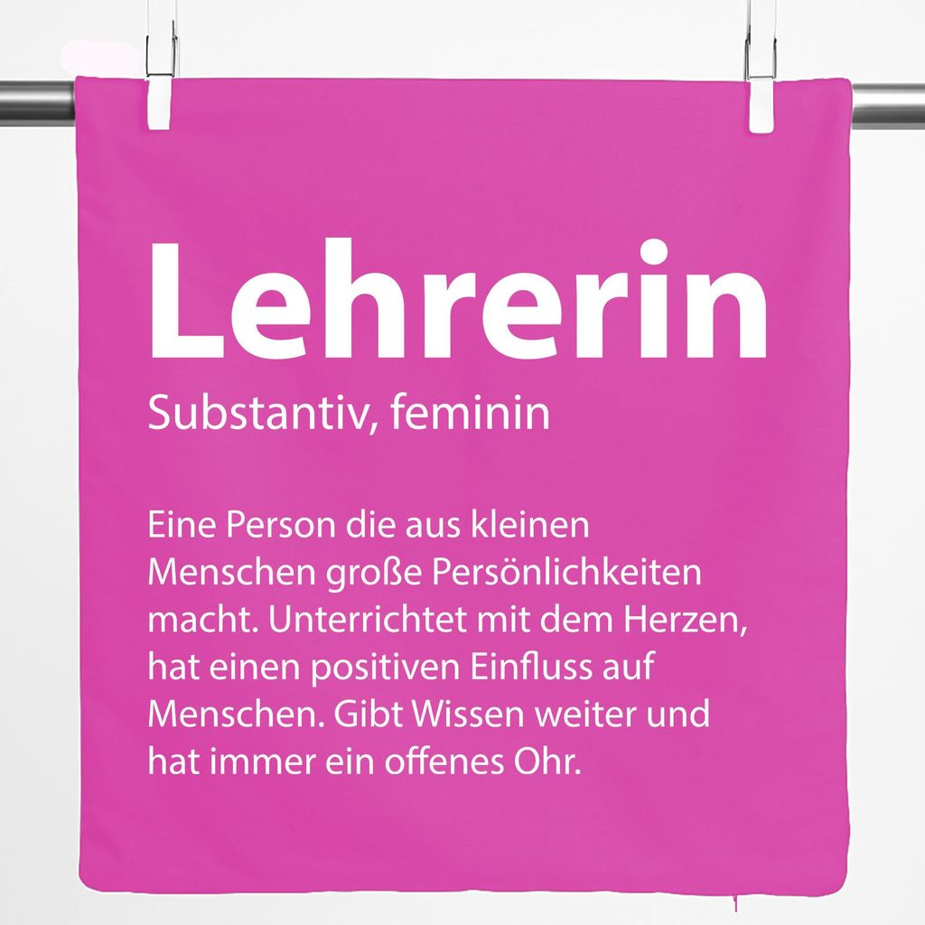 Huuraa Kissenbezug Lehrerin Definition 40x40cm Fuchsia Baumwolle Dekokissenbezug Geschenkidee