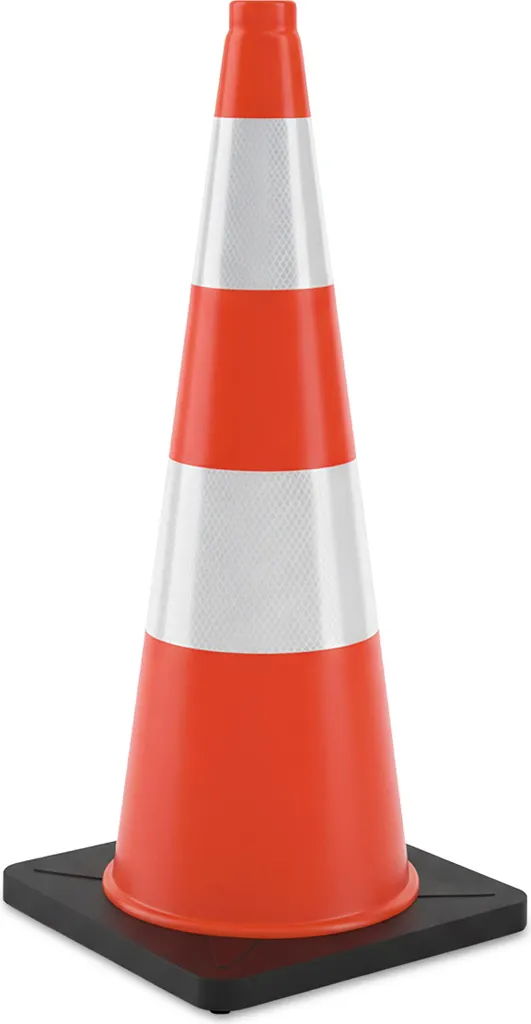 Cône de signalisation extra lourd 90 cm en PVC flexible orange