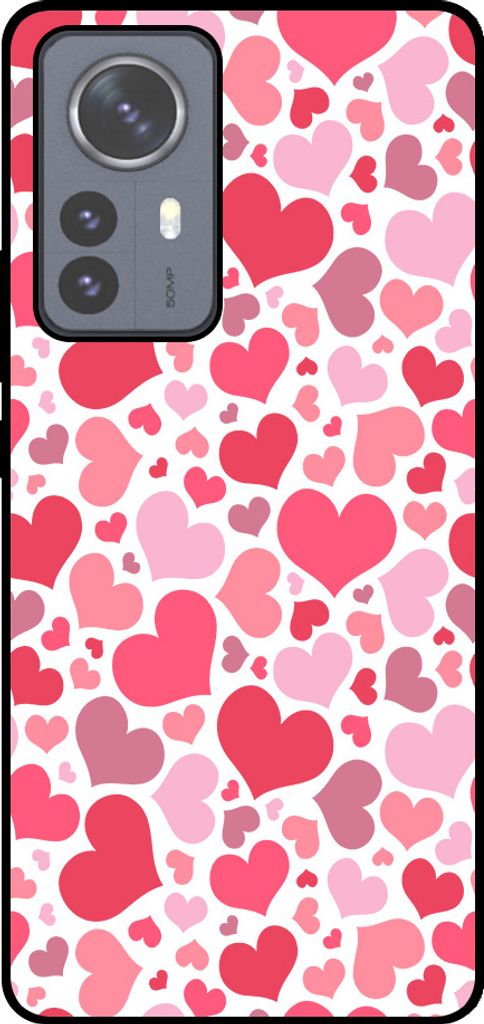 Smartphonica Telefon Fall geeignet für Xiaomi 12 Pro mit Herzen drucken - Herzen Design TPU Backcover Fall - Kinder Fall mit Herzen Design