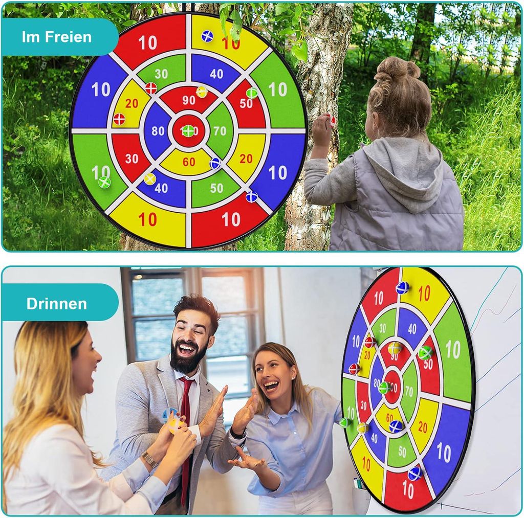 STILVORA Dartscheiben Kinder, Sicheres Dartspiel Kinder, Velcro Dartscheibe Kinder, Spielzeug für Hand-Auge-Koordination, Familien-Wurfspiel für ...