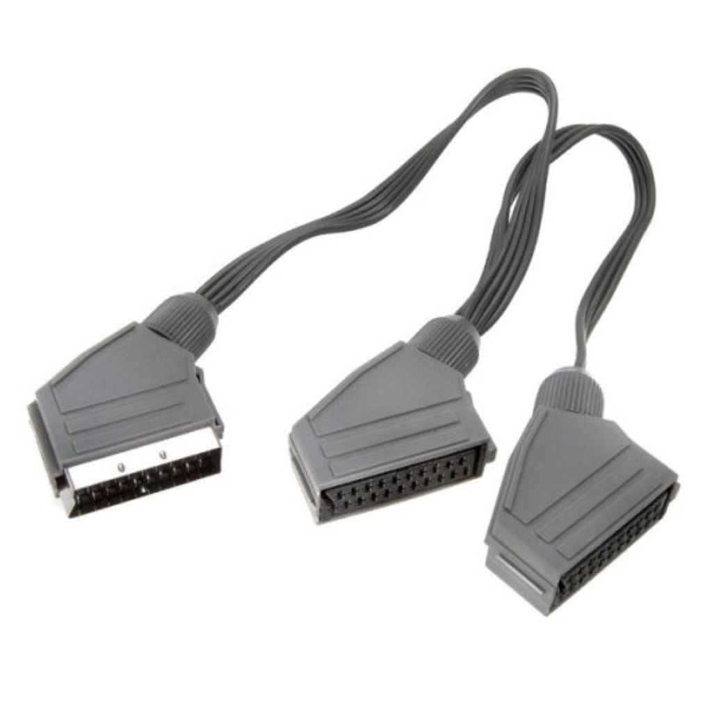Scart Y Adapter 1x Stecker auf 2x Buchse