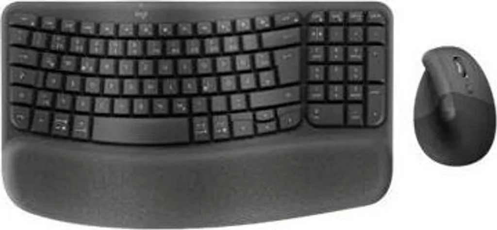 Ensemble Bureau Logitech Wave Keys + Souris Lift pour Télétravailleur