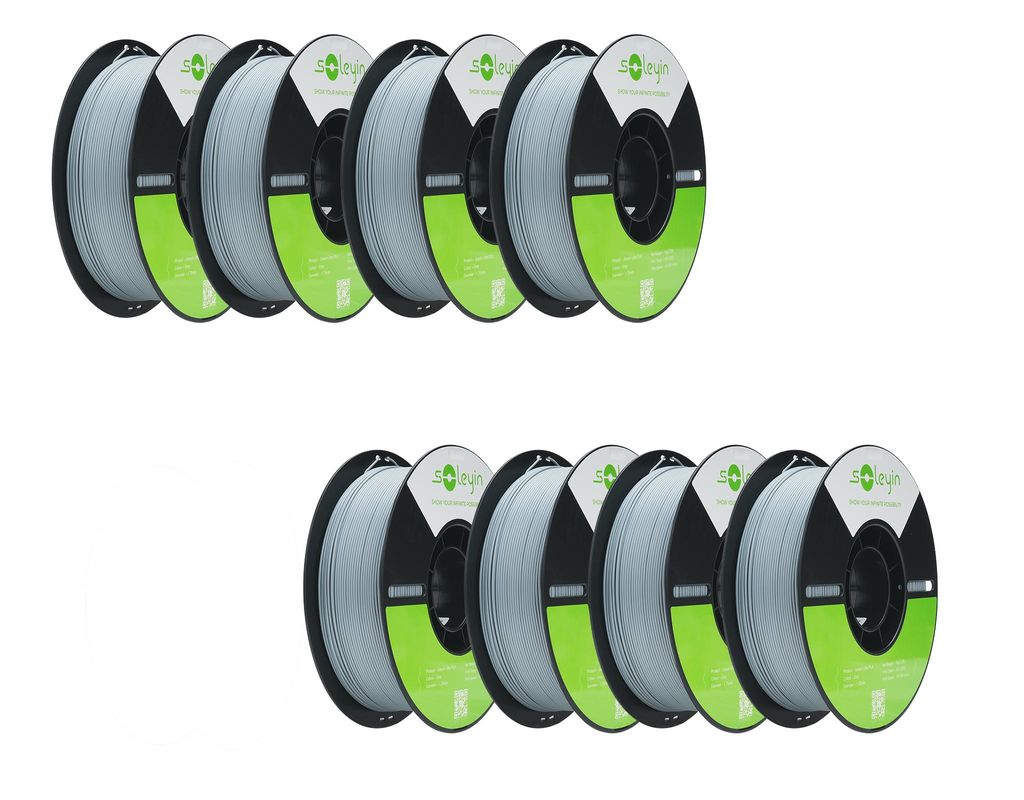 Creality Soleyin Ultra PLA Filament, 1.75mm, 8KG für 3D Drucker, 8 x 1kg- MattGrau - 3301010517