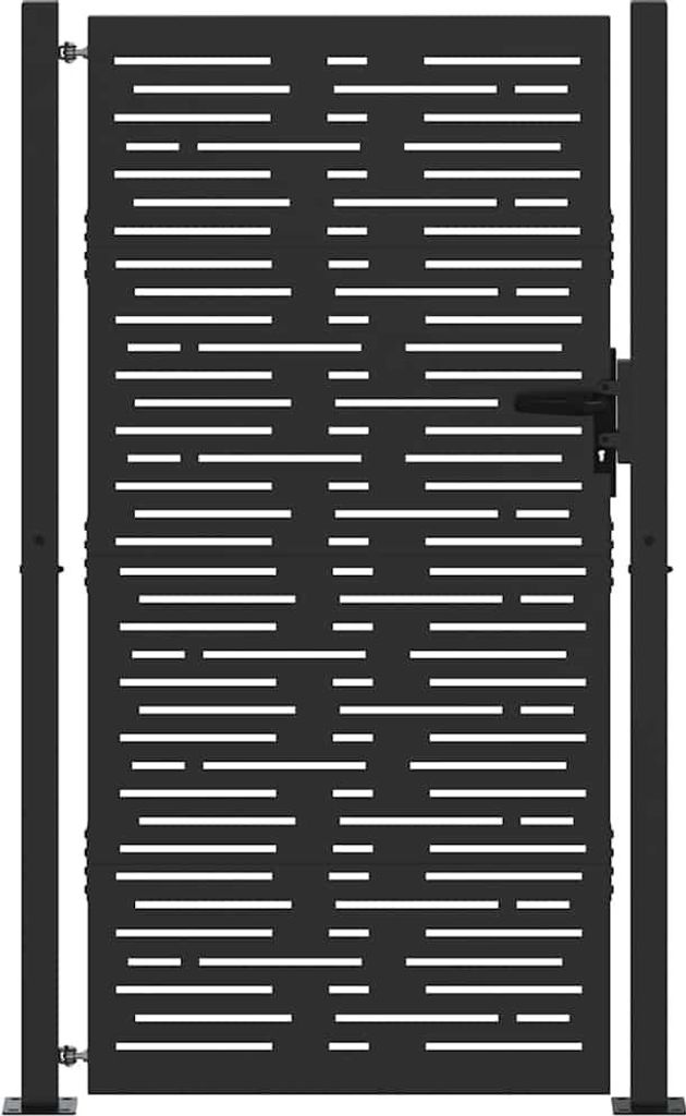 Brama ogrodowa vidaXL, czarna, 110 x 180 cm, stal malowana Zdjęcie produktu 