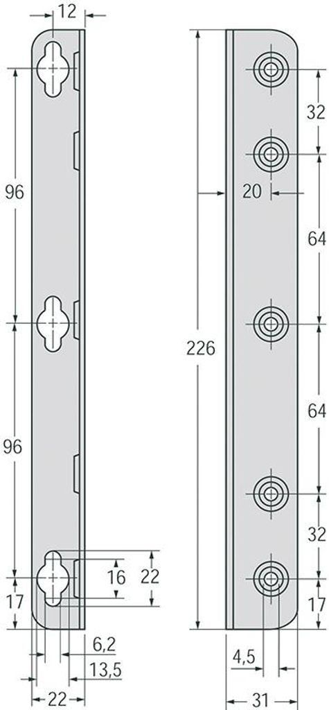 Úhelníková konzola, 47635, pozinkovaná, 226 mm Obrázek produktu 