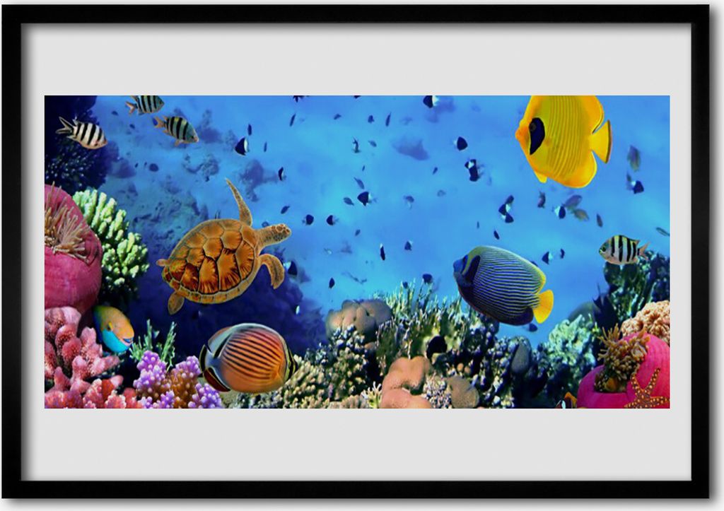 Bild 100x70 MDF-Rahmen Wandkunst Barrier Reef Nature Produktbild 