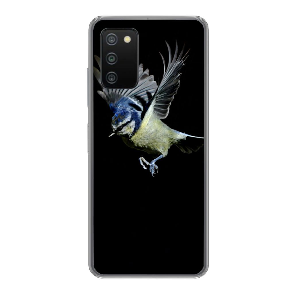 MuchoWow Handyhülle Schutzhülle Hülle für Samsung Galaxy A03s Vogel - Federn - Porträt Silikon Softcase Handy Hülle - Schutz