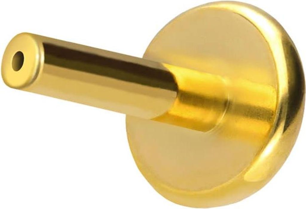 Ohrpiercing, Nasenpiercing Titan Labret mit Push Fit ohne Kugel Gold Stablänge: 8mm | Stabstärke: 1mm
