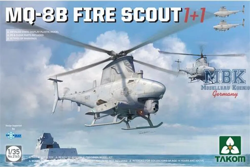 Maquette d'Hélicoptère Militaire MQ-8B Fire Scout Takom TAK2165 1/72