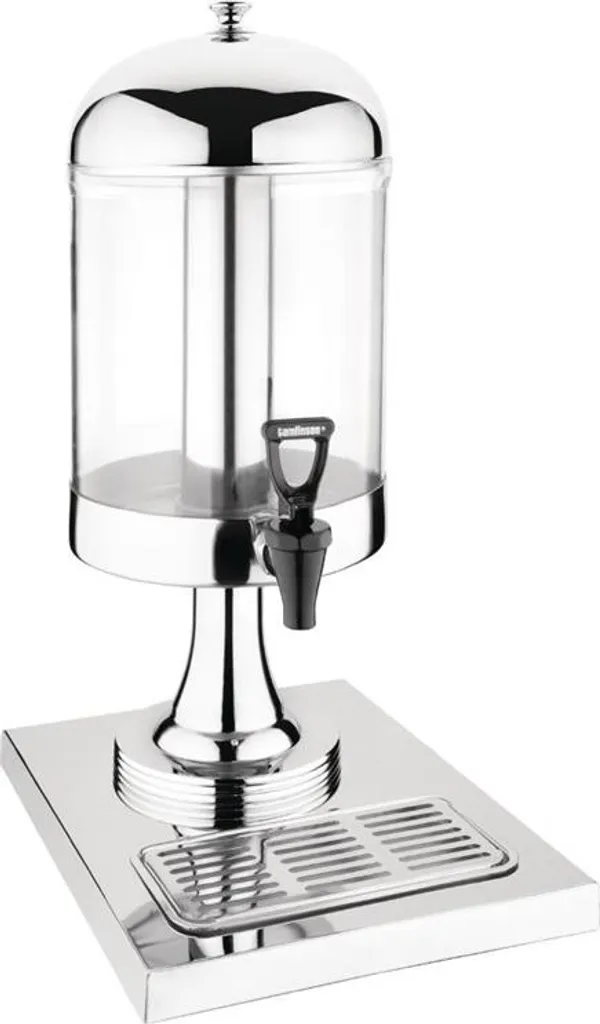 Fontaine à jus rétro Olympia 6,5L en verre avec support et ramasse-gouttes