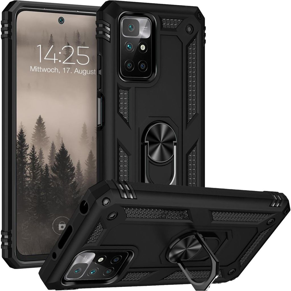 Armor Outdoor Handyhülle für Xiaomi Redmi Note 10 5G Handy Panzer Case Cover Schutzhülle Farbe: Schwarz
