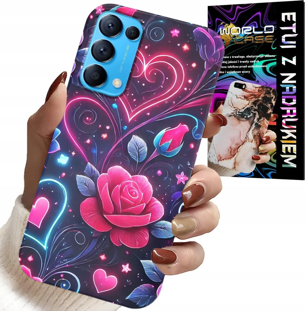 Custodia Rosa Cuore per Oppo Find X3 Lite - Offerta Kit Vetro