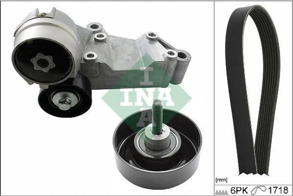 Kit Courroie Trapézoïdale INA 529 0463 10 pour Focus et Transit OE 1069359