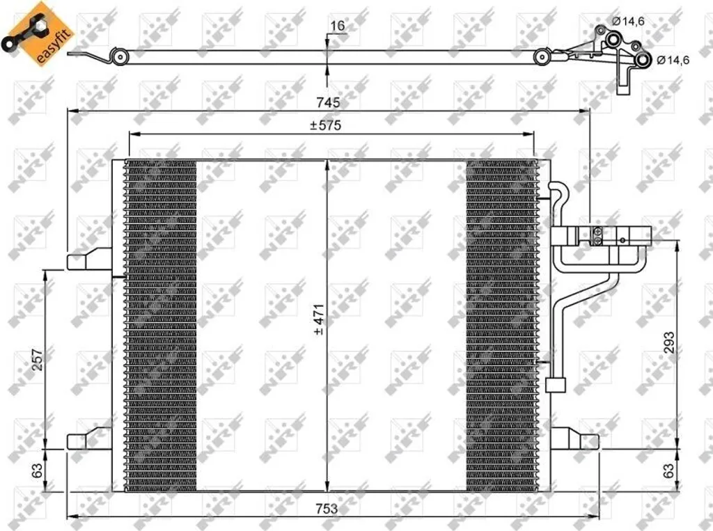 Condenseur de Climatisation NRF 35936 pour Kuga I - Réf OE 1522067