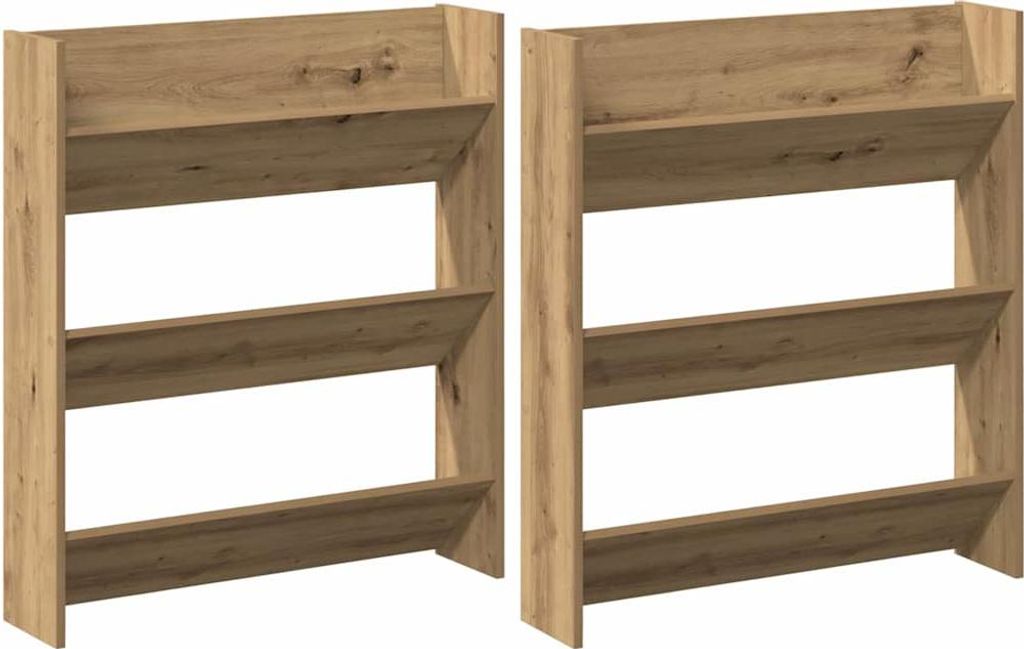 Schuhschrank 2 pcs Artisan-Eiche 85 x 18 x 90 cm Holzwerkstoff