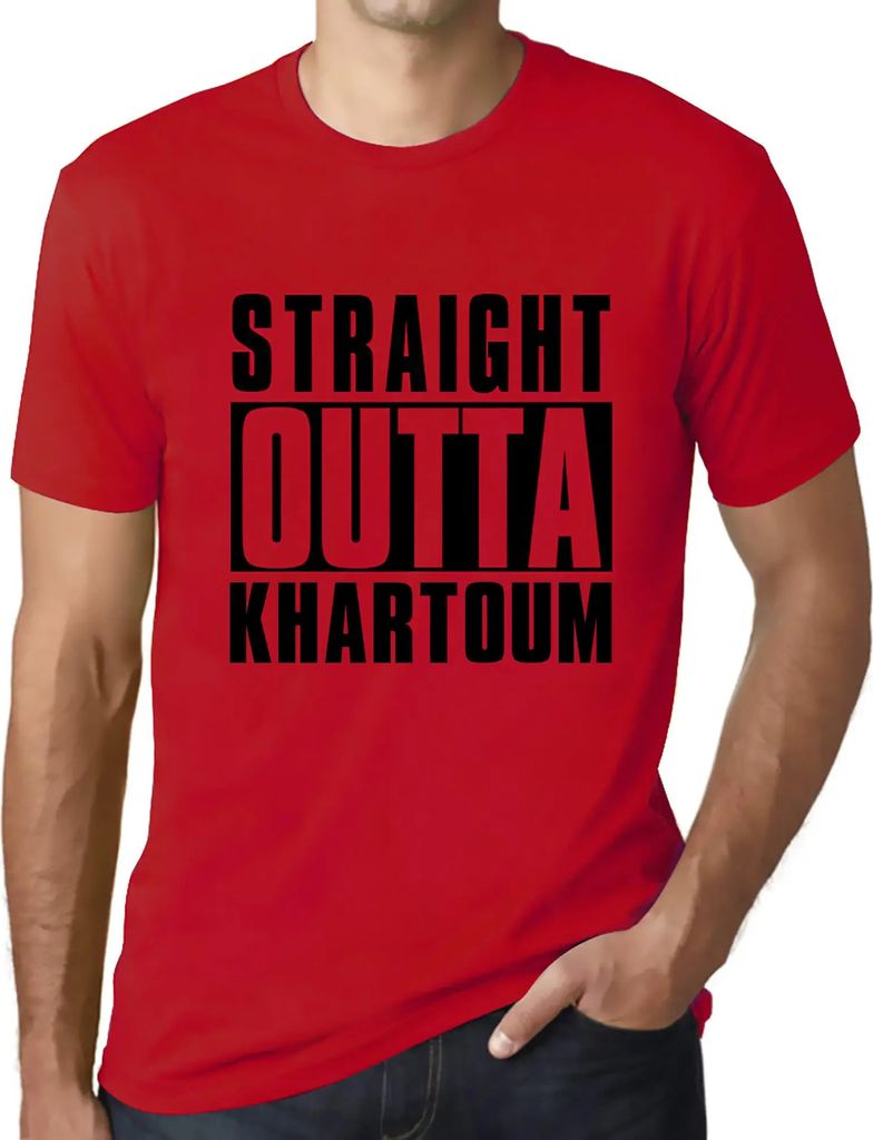 Herren Grafik T-Shirt Direkt aus dem Khartoum – Straight Outta Khartoum – Öko-Verantwortlich Vintage Jahrgang Kurzarm Lustige Druck Geburtstag