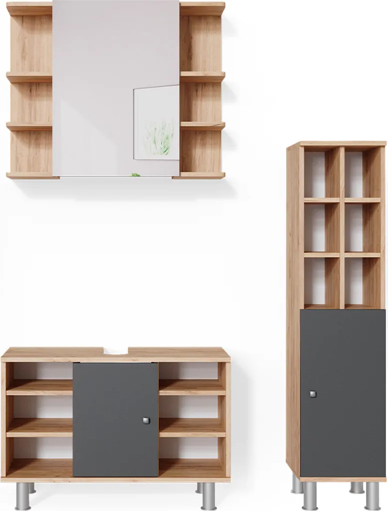 Ensemble Vicco Fynn Chêne doré : mobilier robuste et rangement modulable