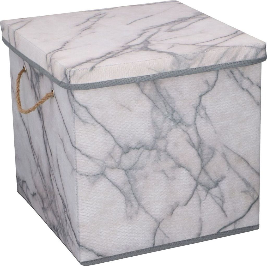 Aufbewahrungsbox faltbar 31x31x31cm mit Deckel und Griffen Produktbild 