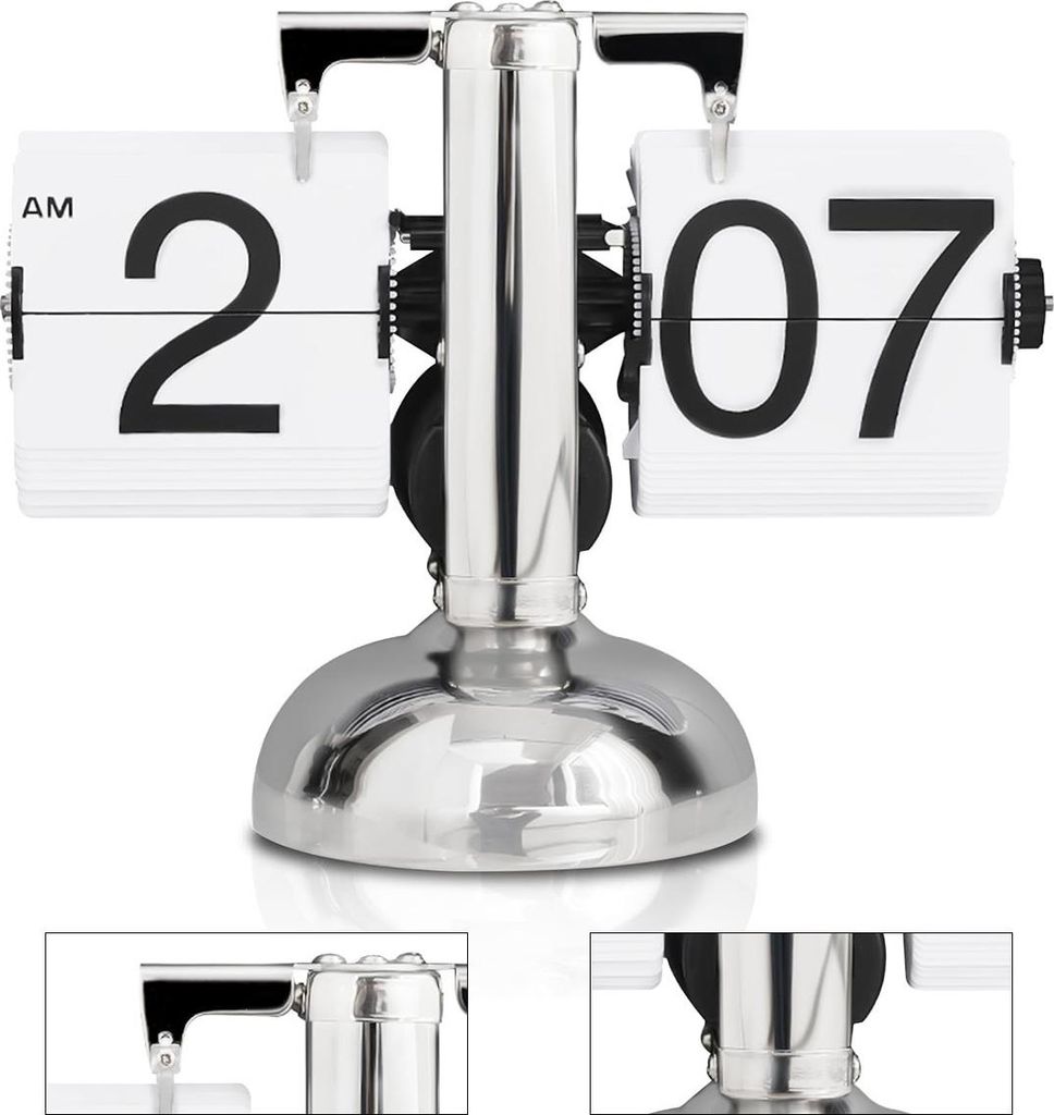 Retro Flip Clock Tischuhr 16×21 cm – Mechanische Klappuhr Produktbild 