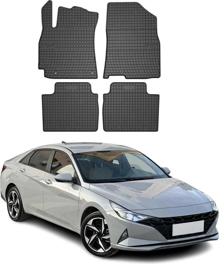 OMAC Gummi Fußmatten für Hyundai Elantra 2020-2025 Automatten Gummi Schwarz 4tlg