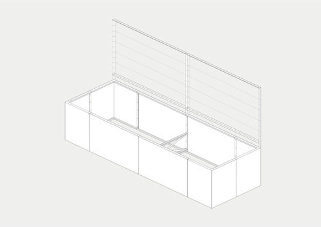 Hochbeet Palatino Set Urban mit Rankhilfe 300 x 100 x 183 cm braun inkl. Drahtseil mit Klemmen