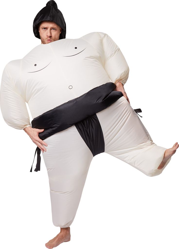 Selbstaufblasbares Kostüm Sumo-Ringer - schwarz/weiß Produktbild