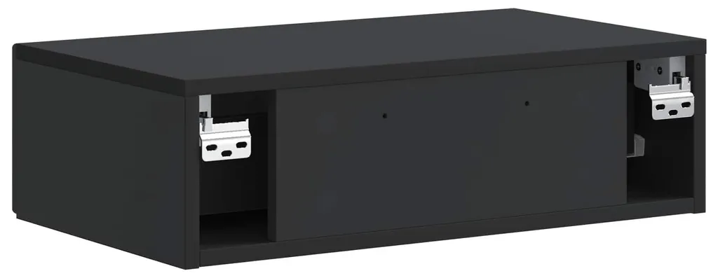 vidaXL Table d'appoint murale noire 59x34,5x17 cm pour entrée