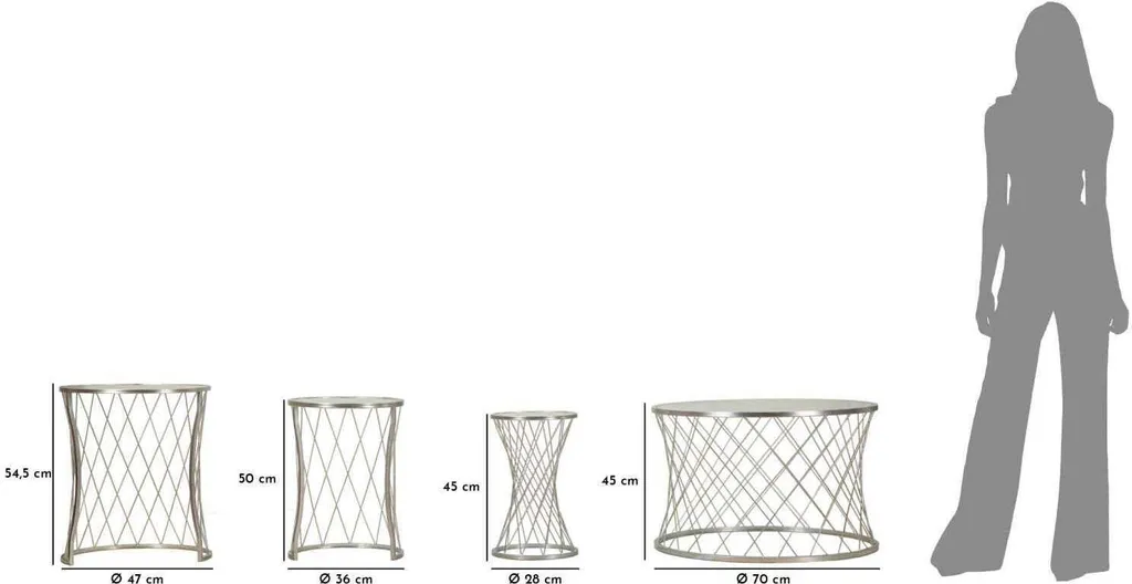 Table Basse Noah Argent 70cm (4 pcs) - Gain de Place et Design Modulable