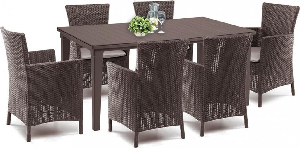 Curver Futurowa 6+1 Gartenmöbel-Set braun