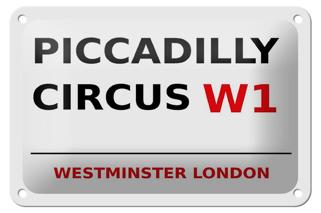 Blechschild London 18x12cm Westminster Piccadilly Circus W1