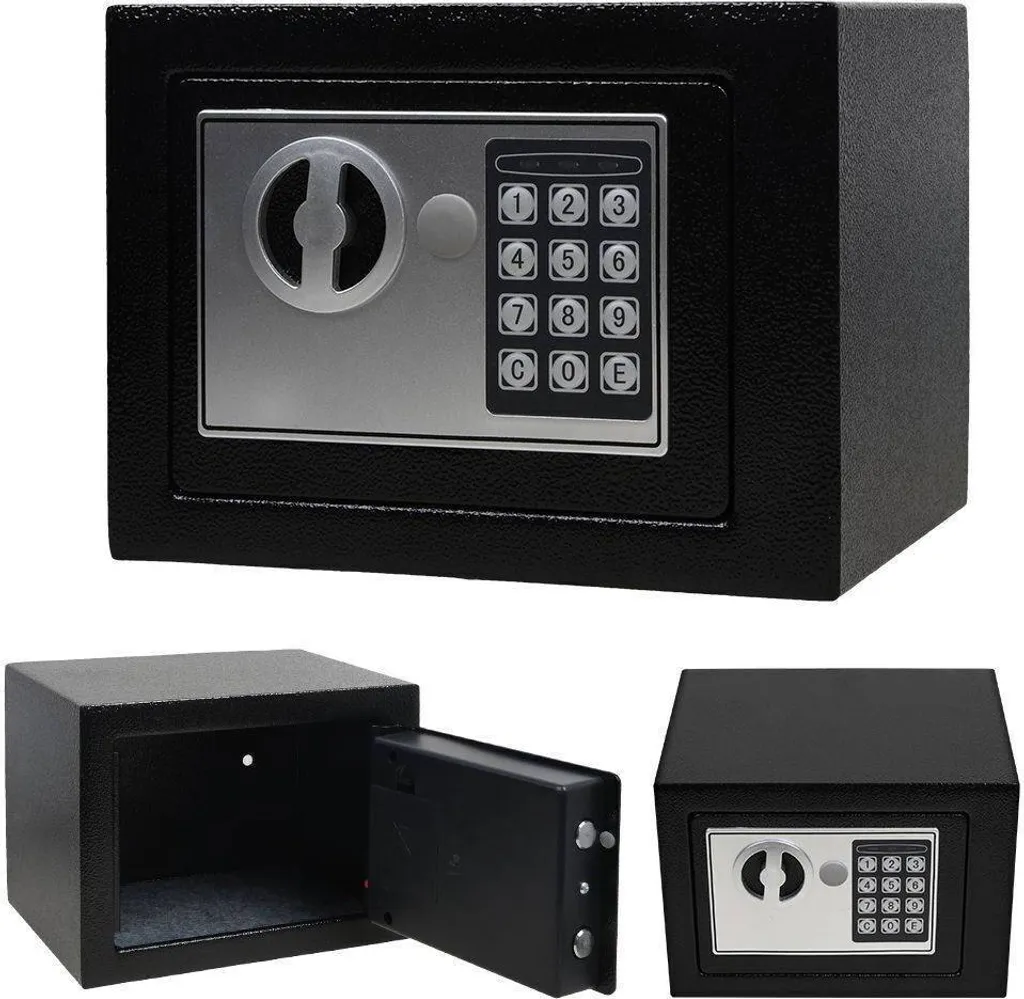 AIORBER Petit Coffre-fort de Meubles 23x17x17 cm Noir en Acier Blindé
