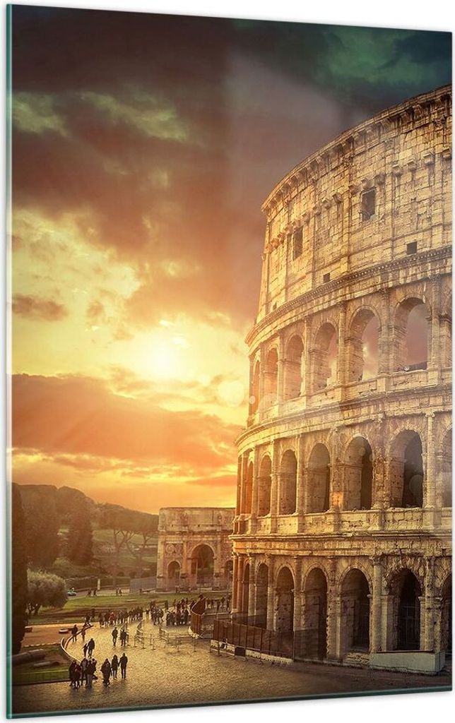 Bilder auf glas - Einteilig - Coloseum Roma Architektur Italien - 50x70cm - Glasbilder - Wandbilder - Bilder - Wanddekoration aus Glas - Glas Bilde...