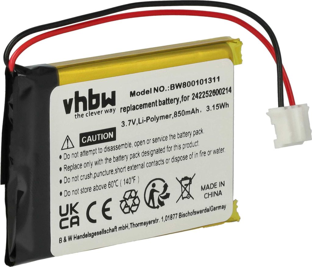 vhbw Akku kompatibel mit Philips 2577744, 2669577 Fernbedienung Remote Control (850 mAh, 3,7 V, Li-Ion)