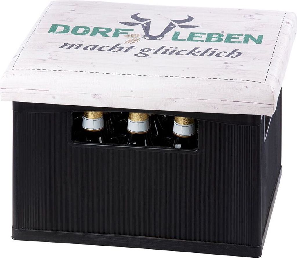 Gilde Sitzpolster, rechteckig, "Dorfleben", Spruch, Produktbild 
