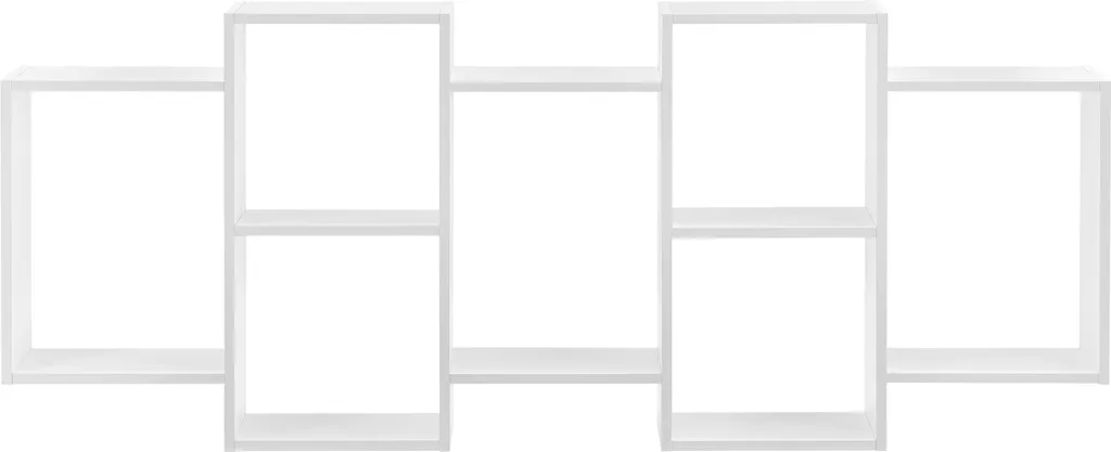 Grande étagère murale design 7 compartiments bibliothèque 161 cm blanc
