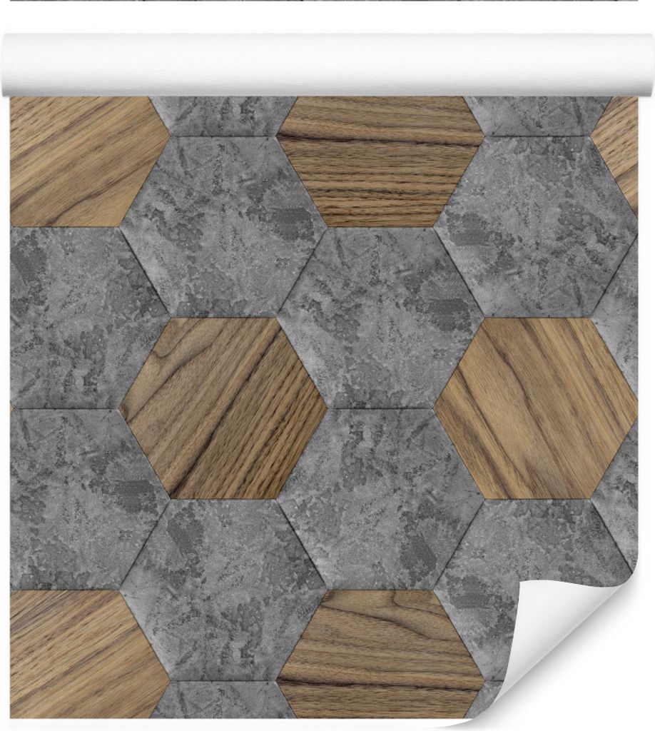 10m VLIES TAPETE Rolle Holz Mosaik Steinoptik 3D Effekt XXL