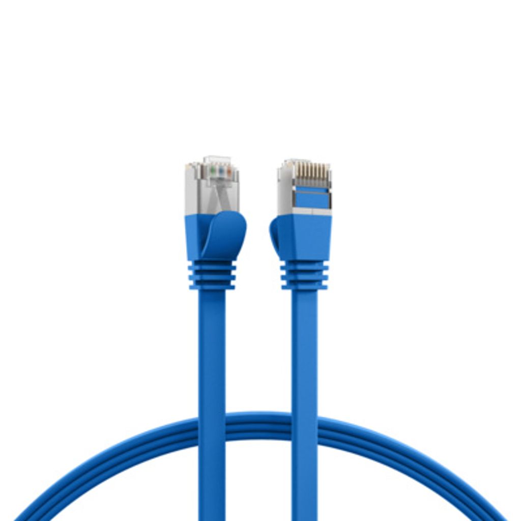 EFB RJ45 Flachpatchkabel U/FTP, Cat.6A, PVC, 2m, blau