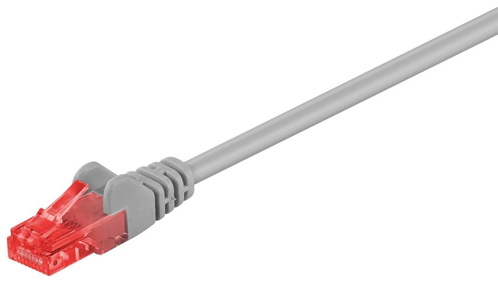 Goobay 68434 Cavo patch CAT 6, U/UTP, grigio, 0,5 m - Immagine del prodotto 