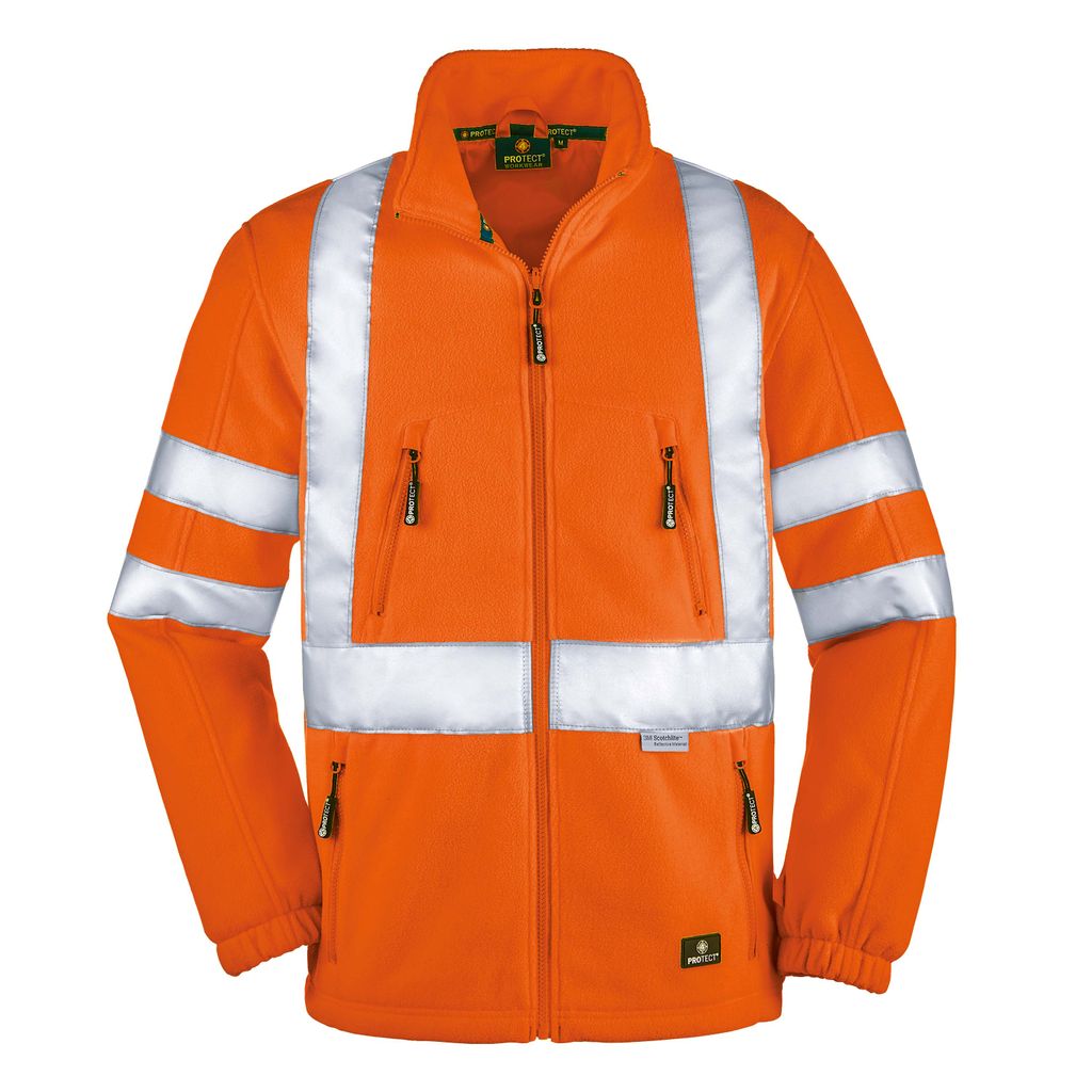 4PROTECT Warnschutz-Fleecejacke SEATTLE Leuchtorange 4XL