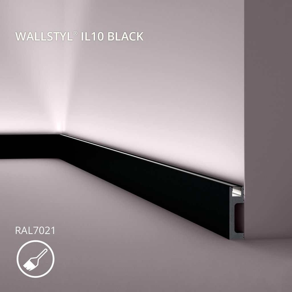NMC IL10 BLACK WALLSTYL Sockelleiste bereits lackiert Produktbild 