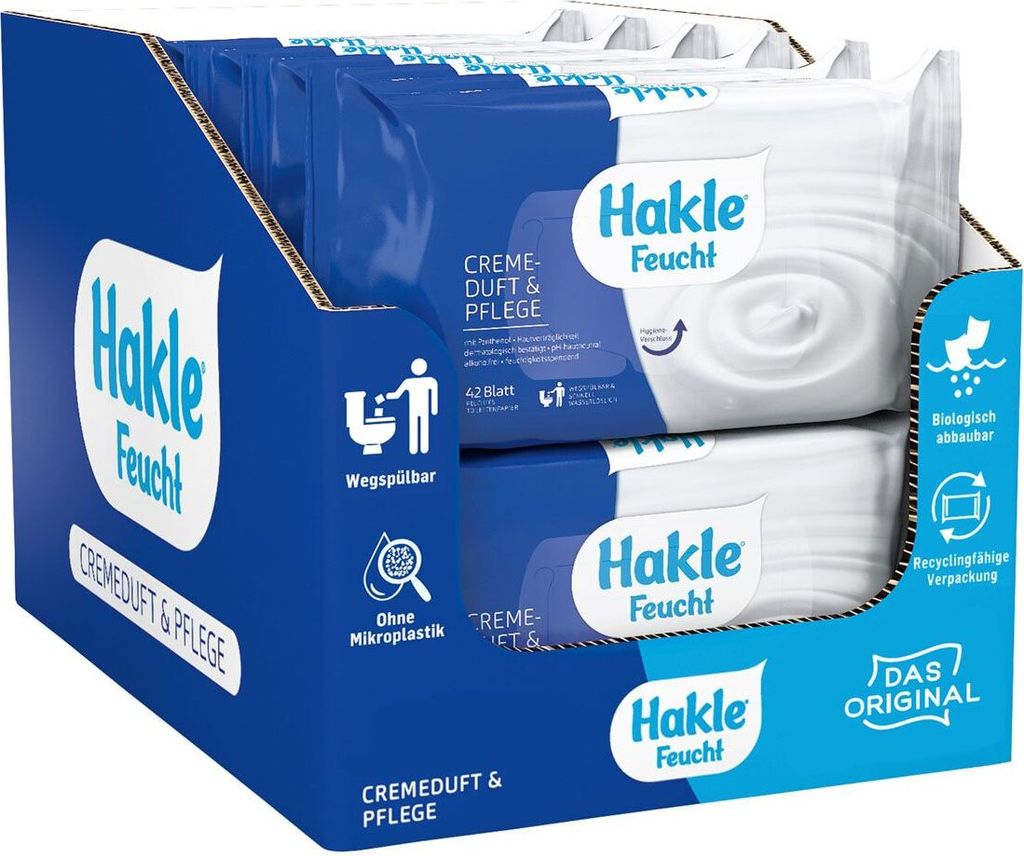 Hakle Feucht Cremeduft & Pflege (12 x 42 Blatt)
