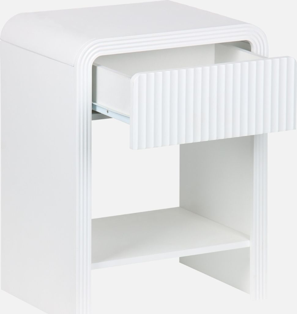 sweeek - 2er-Set Nachttisch mit geriffeltem Holzlook 1 Produktbild 