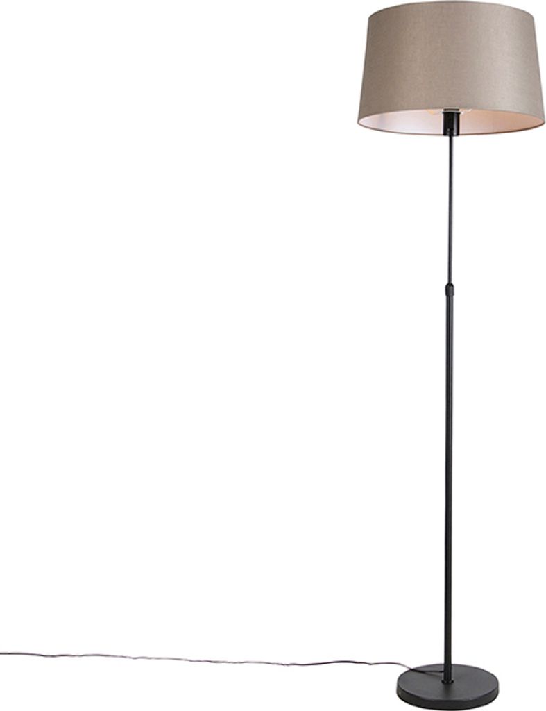 Qazqa Landhaus Stehleuchte mit Schirm, Stehlampe - Parte Fl - Taupe, max. 60W, Geeignet für LED, 173cm, Ideal als Flur, Schlafzimmerlampe und Wohn...