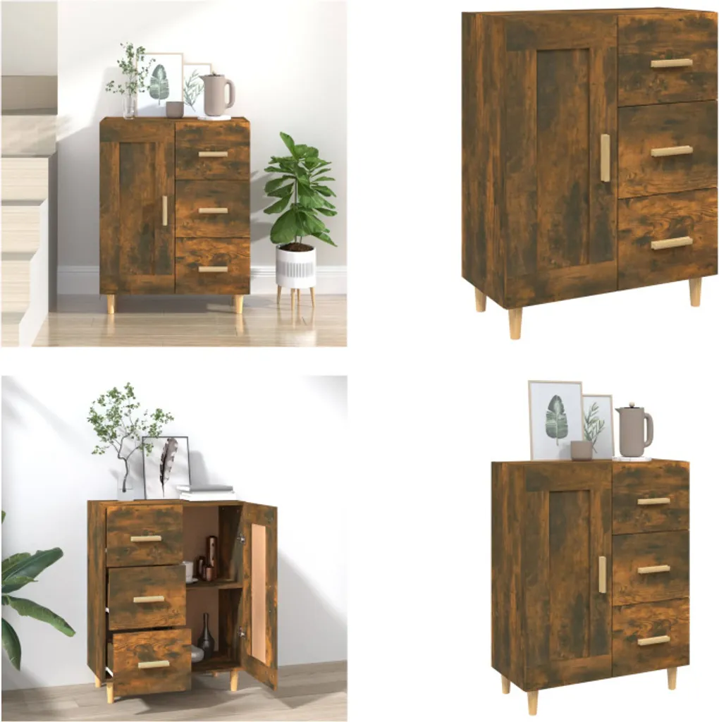 VidaXL Credenza Rovere Fumé 69,5x34x90 cm | Mobile Dispensa Robusto
